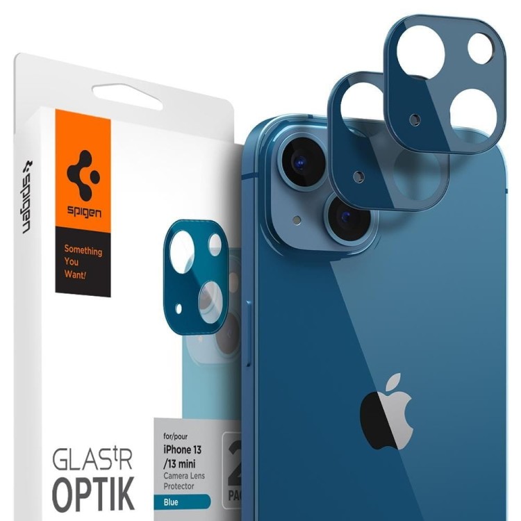 OSŁONA APARATU SPIGEN OPTIK.TR CAMERA PROTECTOR 2-PACK IPHONE 13 MINI / 13 BLUE