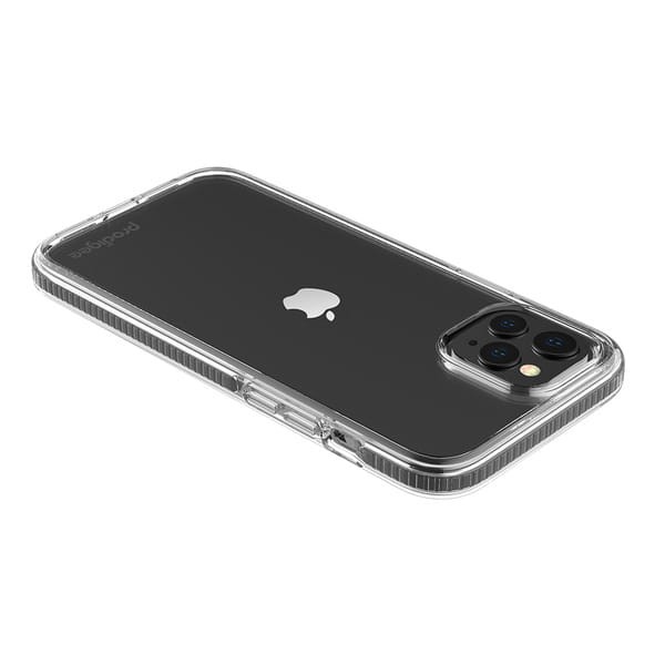 Przezroczyste etui z czarnymi wstawkami ProdiGee Safetee Steel, iPhone 13 Pro - wyspa aparatów | supershield.pl
