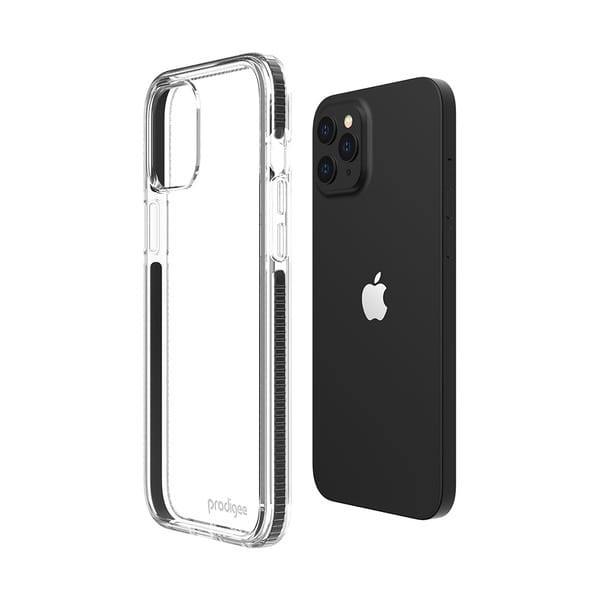 Przezroczyste etui z czarnymi wstawkami ProdiGee Safetee Steel, iPhone 13 Pro - cover | supershield.pl