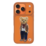 Etui ZuckBear London Classic z haftem - iPhone 17 Pro, Pomarańczowe 