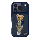 Etui ZuckBear London Classic z haftem - iPhone 17 Pro, Granatowe