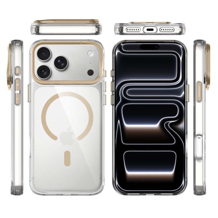 RESPO Emperor Mag do Apple iPhone 17 Pro z MagSafe i regulowaną podstawką, Złoty