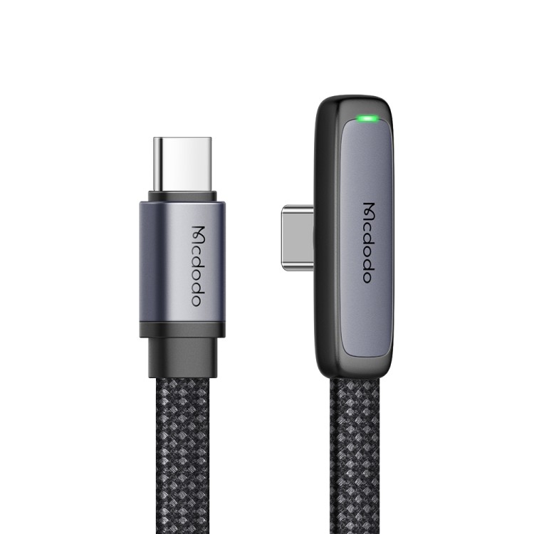 MCDODO 90° USB-C do USB-C 65W 1,2 m – kabel do szybkiego ładowania i danych, kątowy