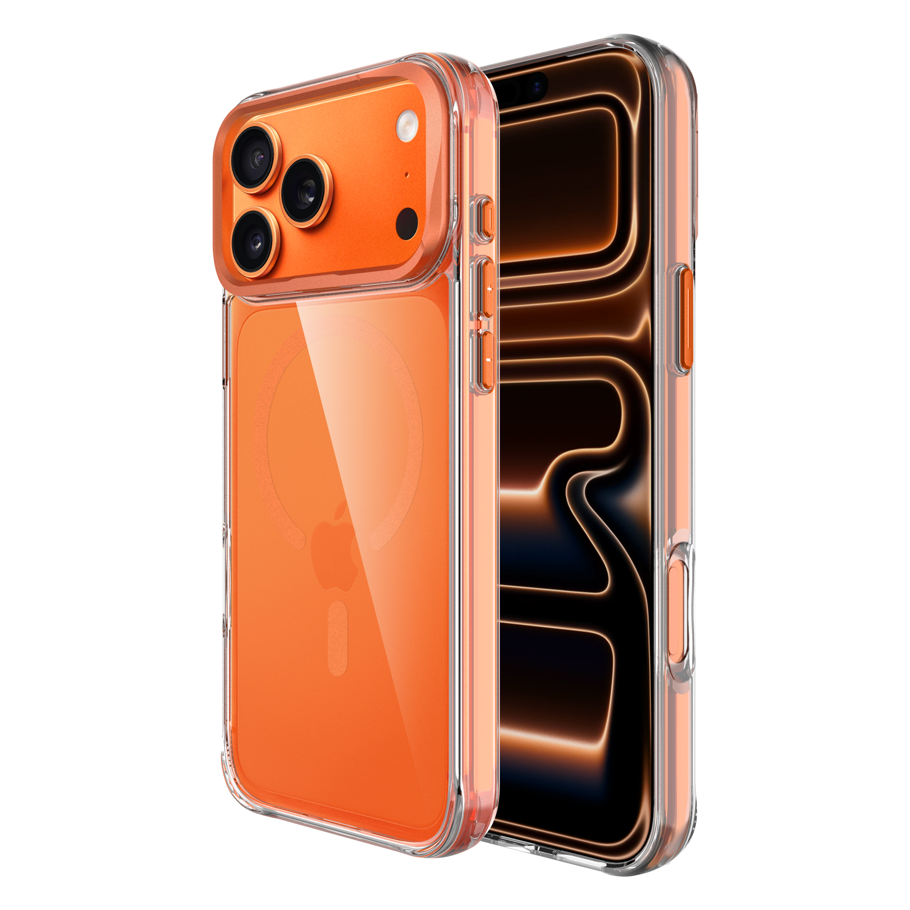 Etui Premium RESPO Emperor Mag, przezroczysty z czarnymi akcentami z MagSafe do iPhone Serii 17 | supershield.pl